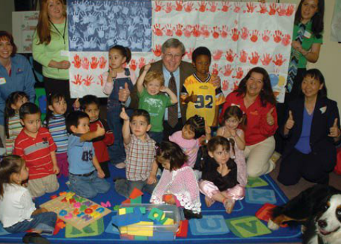 At the February 2005 Children's Ceneter of the Antelope Valley group breaking ceremony in Lancaster, CA